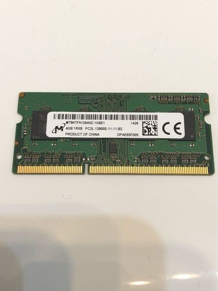 Micron DDR3L PC3L-12800S 4GB ノート用SO-DIMM 動作確認済み