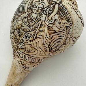 ◆チベット密教法具 法螺貝(シャンカ)パドマサンババ(グル・リンポチェ)-3