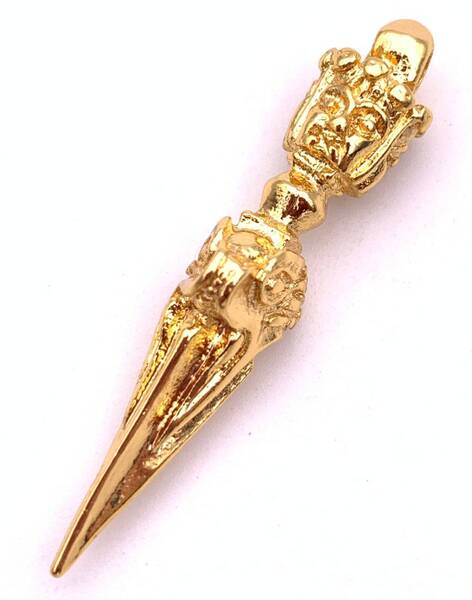 豆法具◆3面憤怒尊プルパ 金剛厥(ゴールド)◆チベット密教-S