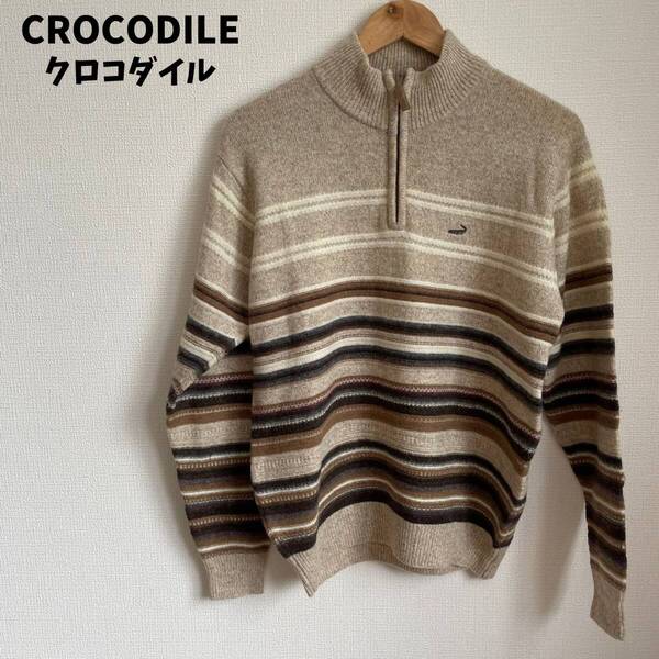 CROCODILE クロコダイル ハーフジップ ニット セーター M