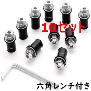 スクリーンボルト ウェルナット カウル バイク ネジ ボルト バイクのスクリーン 5mm 10セット (シルバー) M5サイズ バイクスクリーン