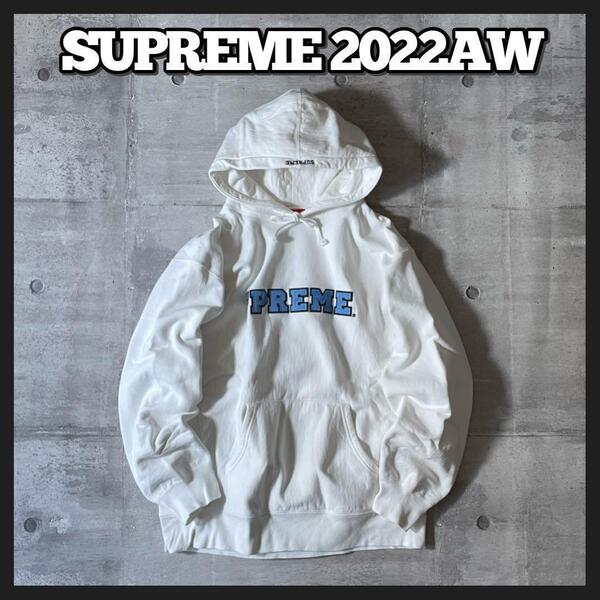 22aw supreme スウェット パーカー センターロゴ フーディ y2k
