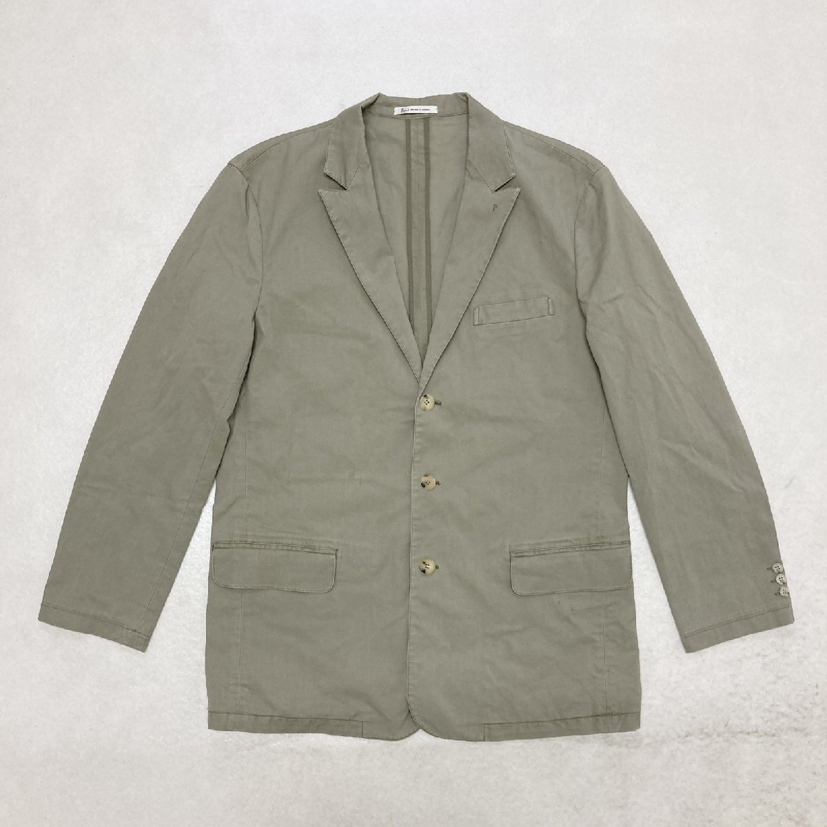 【美品】パパス テーラードジャケット 刺繍ロゴ コットン ベージュ 薄手 Yahoo!オークション -「パパス papas コットンジャケット」の