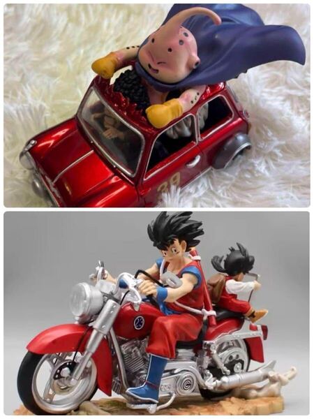【新品未使用】ドラゴンボール 人気キャラクター フィギュア2点セット 悟空 悟飯 魔人ブウ ミスターサタン 海外製 箱無し 赤Ver.