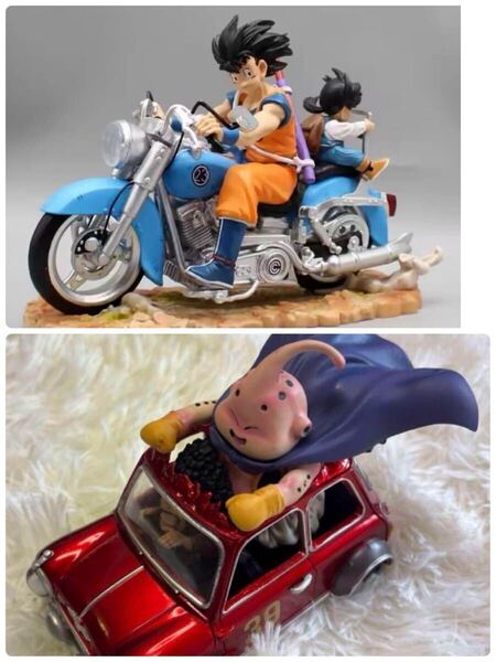 【新品未使用】ドラゴンボール 人気キャラクター フィギュア2点セット 悟空 悟飯 魔人ブウ ミスターサタン 海外製 箱無し 青Ver.