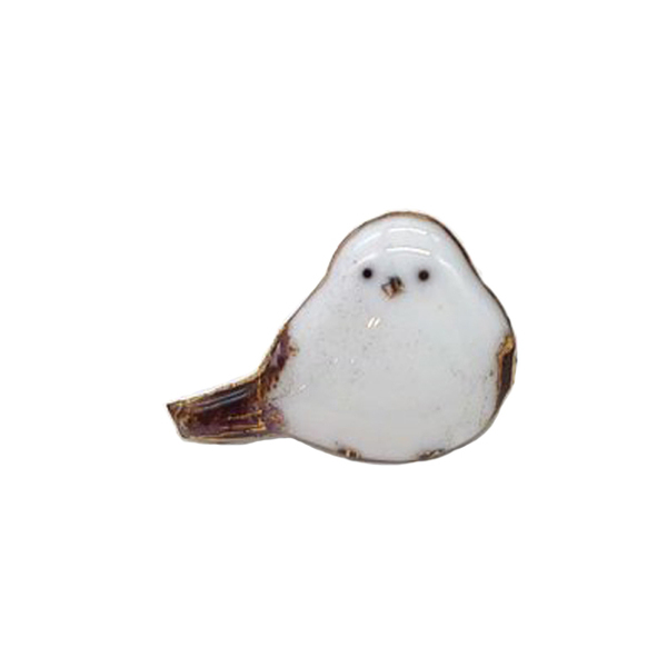 【UncleZ】 七宝焼き ピンブローチ 鳥 シマエナガ(C)