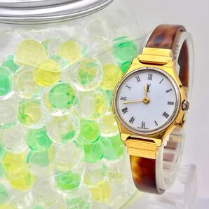 【新品電池】Yves Saint Laurent イヴサンローラン YSL レディース 腕時計 ドレス ゴールド 鼈甲 べっこう 34291