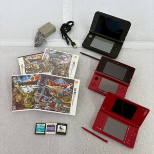 P425-O55-1286 Nintendo 3DS LL SPR-001/3DS CTR-001/DSi TWL-001/本体3台/ドラクエ VII VIII IX XI/ポケモン ウルトラムーン ソフト7本 OA