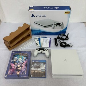 P424-O53-1663 SONY ソニー PlayStation4 本体 CUH-2100B グレイシャー・ホワイト/コントローラー/箱説/未開封 ソフト2本付 PS4 通電OK OA