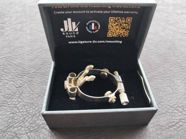 【美品】JLV・シルバー・銀メッキ・ ソプラノサックス用リガチャー