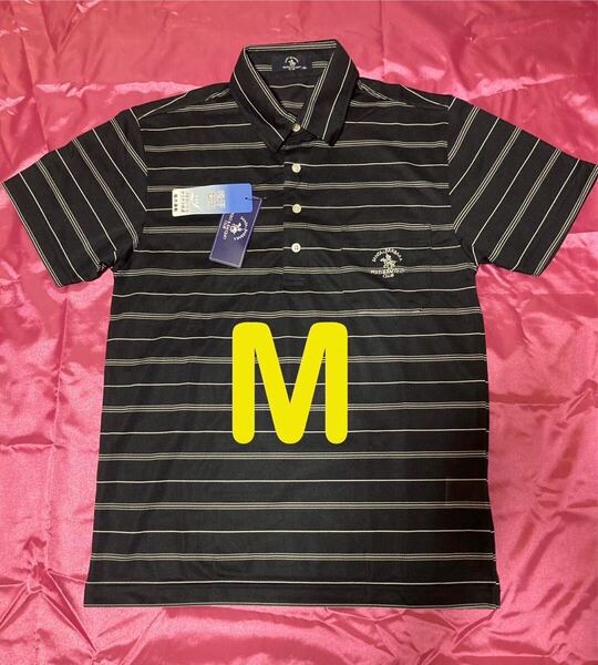 サンタバーバラポロ&ラケットクラブ ゴルフ golf スポーツ ボーダー柄 半袖ポロシャツ メンズM
