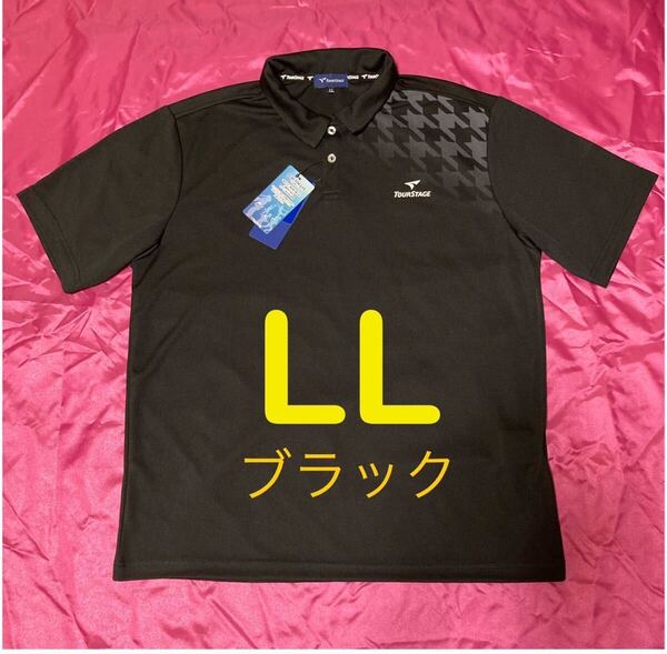 ツアーステージ ゴルフ golf スポーツ ブラック色 半袖ポロシャツ メンズ LL