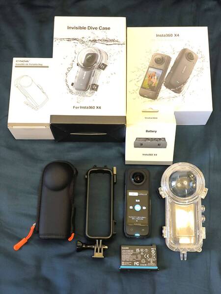 Insta360 X4 純正予備バッテリー付き 水中ケース付き 360℃撮影 8K動画 防水 【 ゆうパック ヤマト 匿名配送 送料無料・消費税0円 】