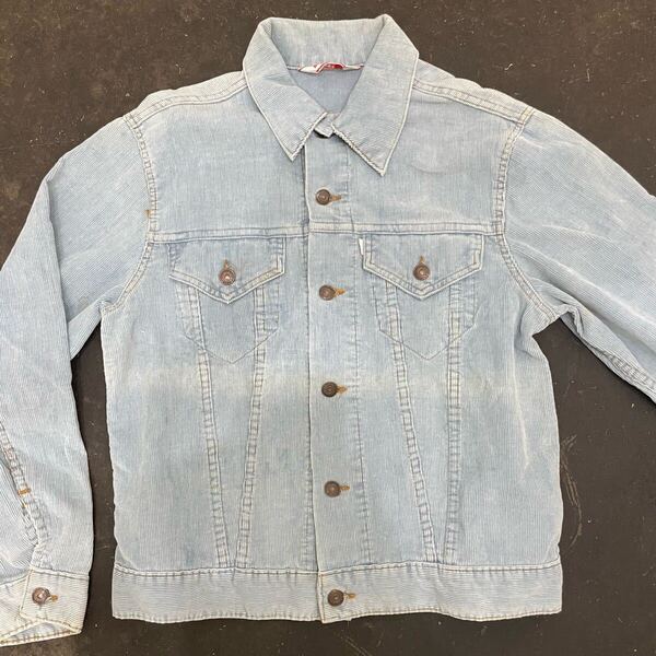 超スペシャル 超レア仕様 40サイズ 希少カラー サックス 70s ビンテージUSA製 Levi's 70505 コーデュロイJKT Gジャン