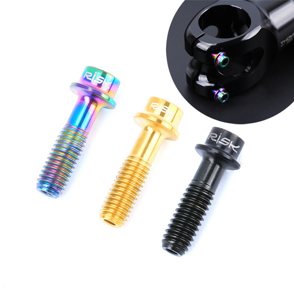(s678) 軽量 中空 チタンボルト M5x18mm 2本セット ステム クランプ