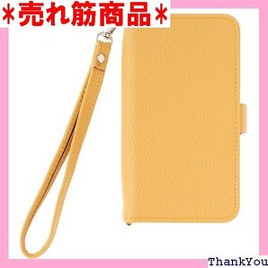 Xperia Ace Ⅱ SO-41B 対応 シュリン プル ストラップ付 横マグネット ケース 黄色 からし色 204