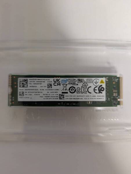 【1510時間】送料無料!★INTEL 660p SSDPEKNW512GZL 512GB★NVMe PCIe3.0×4★M.2 Type 2280★正常動作確認済み