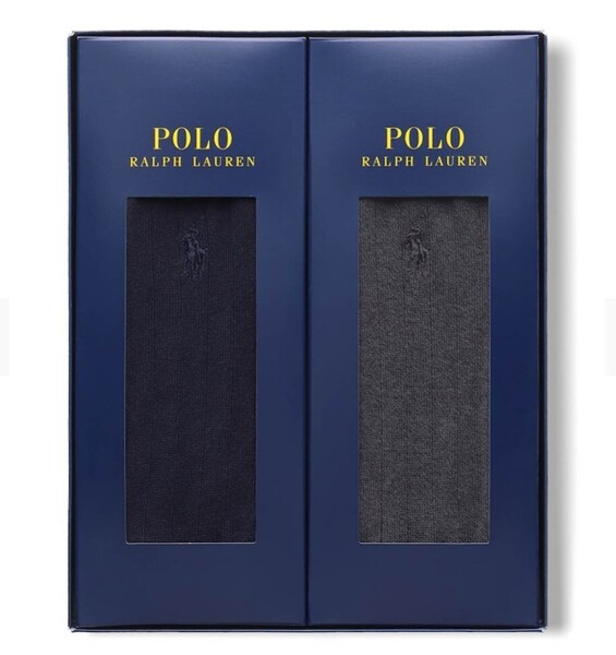 POLO RALPH LAUREN ポロラルフローレン 綿混 ワンポイント刺繍 ビジネスソックス2足組 メンズソックス 紳士靴下