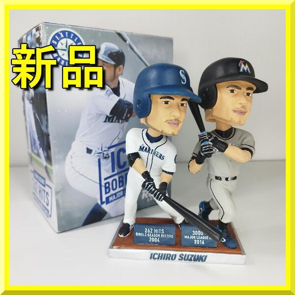 イチロー 242ヒット 3000安打 ボブルヘッド ダブル 殿堂入り 262 球場配布品 2017 マリナーズ 引退 3000 フィギュア 首振り人形 デュ yf112
