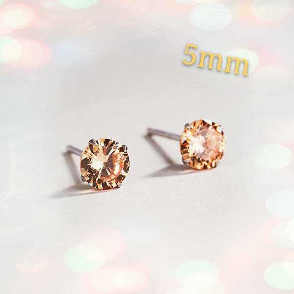 レディース ピアス メンズ シンプル シルバー s925 プラチナ 大粒 高品質 キャメル 5mm