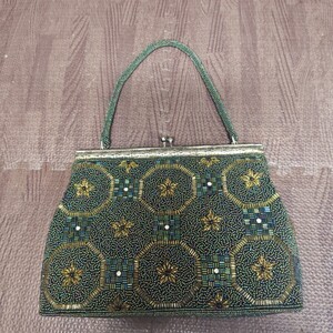 ビーズバッグ 和装バッグ がま口 ハンドバッグ 和装小物 ガマ口 現状品 レトロ 【管理No.5537】