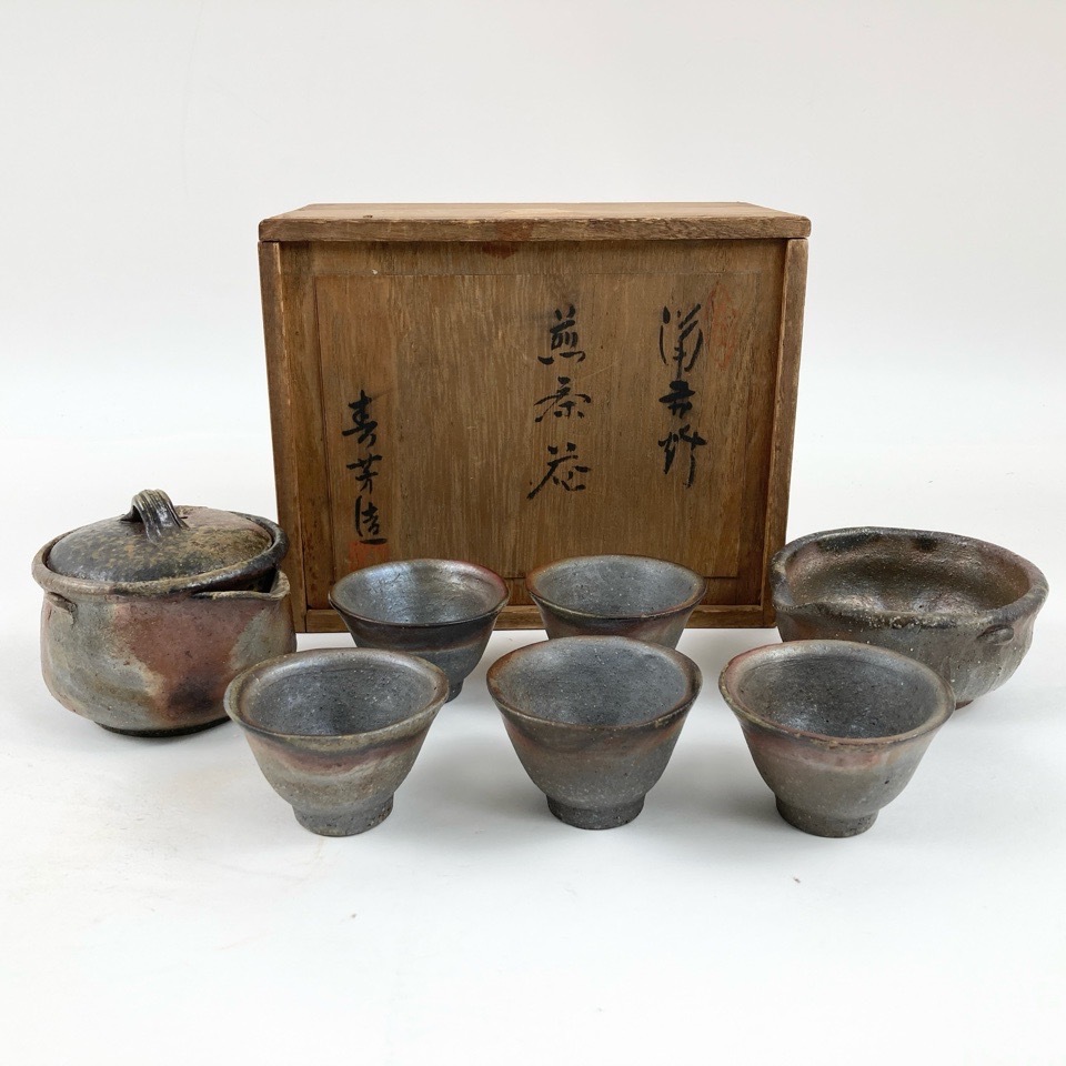 Amazon.co.jp: 茶道具 伊賀焼 香山窯 茶器4点セット 急須
