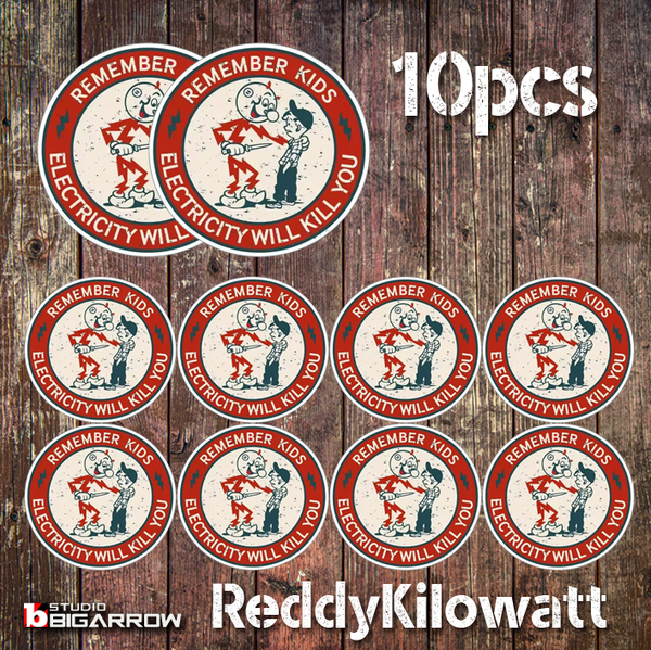 レディキロワット ステッカー 10枚セット REDDYKILOWATT 感電注意 世田谷ベース アメリカン雑貨
