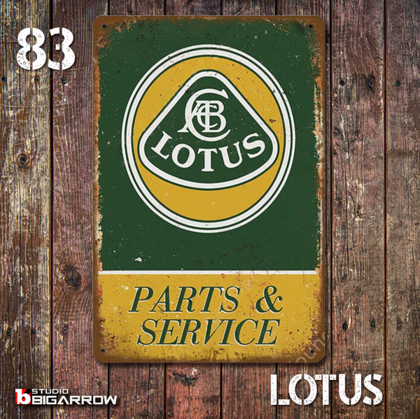 83 ブリキ看板 20×30㎝ LOTUS ロータス セブン エリーゼ ヨーロッパ メタルプレート アメリカンインテリア USフェンス 世田谷ベース