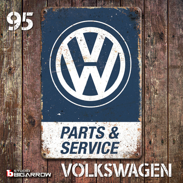 95 ブリキ看板 20×30㎝ VOLKSWAGEN フォルクスワーゲン ガレージ メタルプレート アメリカンインテリア USフェンス 世田谷ベース