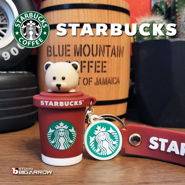 STARBUCKS スターバックス ストラップ付キーホルダー キーチェーン ブラウン ベアリスタ アメリカン雑貨