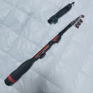 ○新品送料込○1mコンパクトロッド ブラクリでの穴釣りや探り釣りに最適 人気カラーの赤黒 キッズ用にもオススメです
