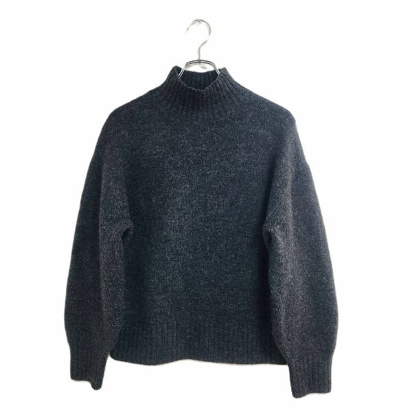 Anna Design ニット プルオーバー チャコールグレー M モックネック