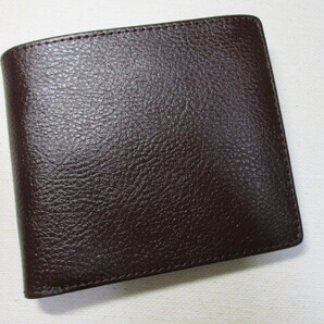 格安 新品 財布 メンズ 二つ折り 本革 牛革 キズつきにくいレザー使用 ベーシックデザイン チョコ