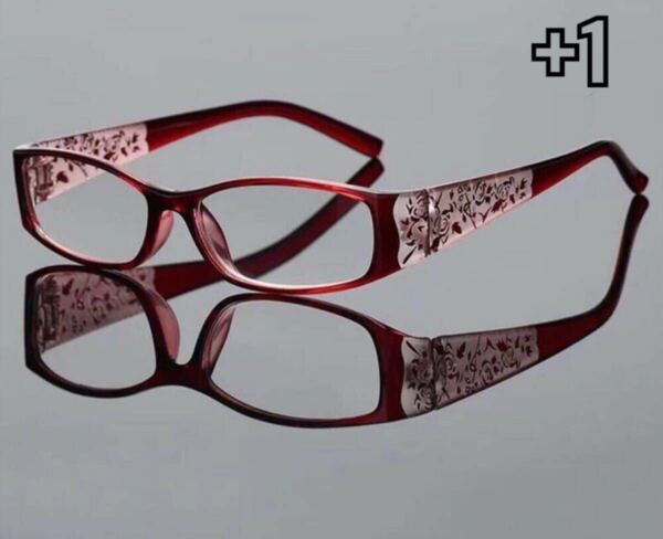 +1 老眼鏡 ラインストーン入り リーディンググラス ブルーライトカット シニアグラス 軽量 メガネ 新品