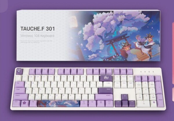 原神 ゲーミングキーボード (テーマPCルームシリーズ) 稲妻 韓国 PCラウンジ限定 新品未開封 八重神子 雷電将軍 ゲーミングPC 自作PC
