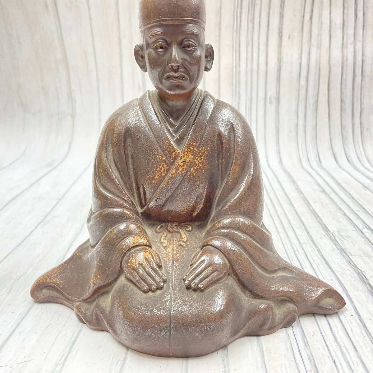 備前焼 陶峰 茶人 千利休像 昭和レトロ247 備前焼 陶峰 茶人 千利休像 昭和レトロ247 備前焼 陶峰 茶人