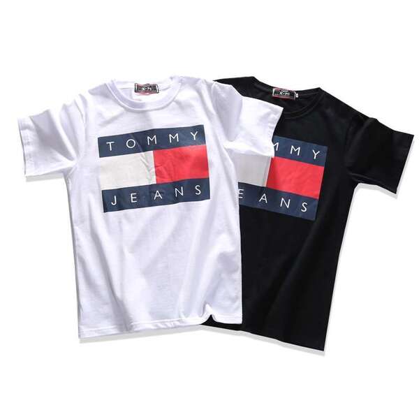 メンズ レディース TOMMY 半袖Tシャツ ホワイト XL カジュアル ストリートウェア サマー 2024 人気 韓国風ファッション y2k