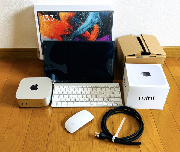 Mac mini M4 Pro/メモリ24GB/SSD512GB/Apple純正マウス・キーボード/13.3有機ELモバイルモニター/オマケ付き