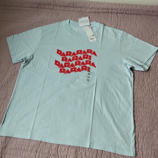 未使用 ユニクロ UNIQLO UT 綿100 ファインドユアトレジャー 半袖 Tシャツ 大きい xxl レディース Light Blue 匿名 送料無料