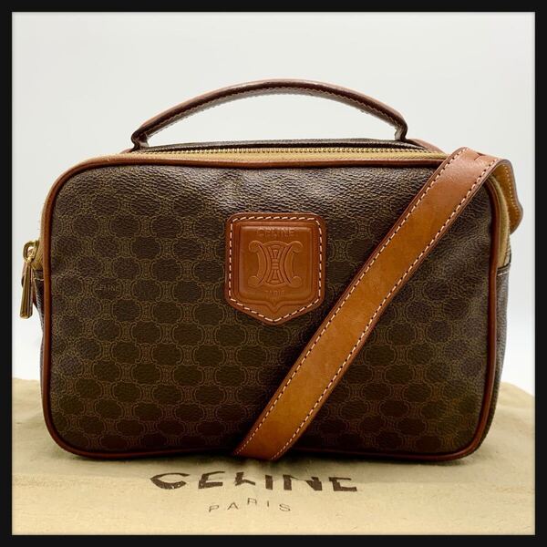 CELINE セリーヌ 2way マカダム トリオンフ ショルダーバッグ 斜め掛け レディース