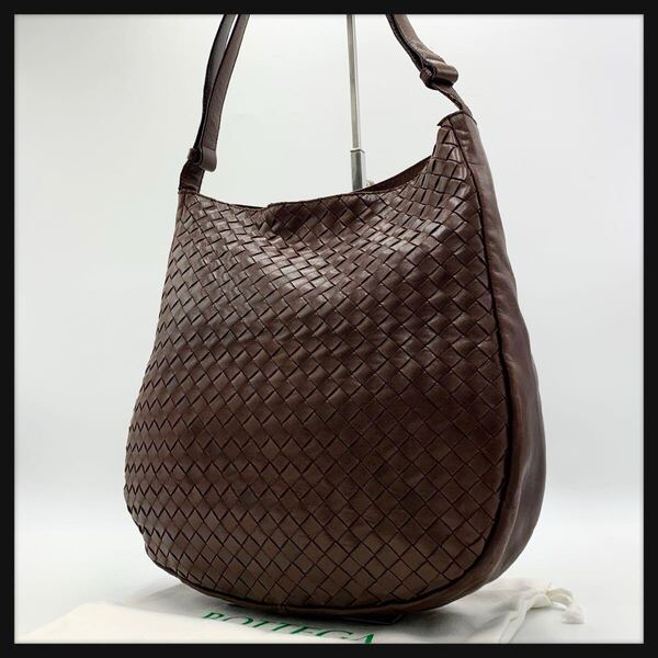 ボッテガ ヴェネタ BOTTEGA VENETA ワンショルダーバッグ イントレチャート ホーボー 肩掛けバッグ ダークブラウン系