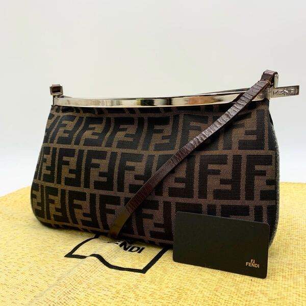FENDI フェンディ ワンショルダーバッグ ズッカ柄 肩掛けバッグ アクセサリーポーチ