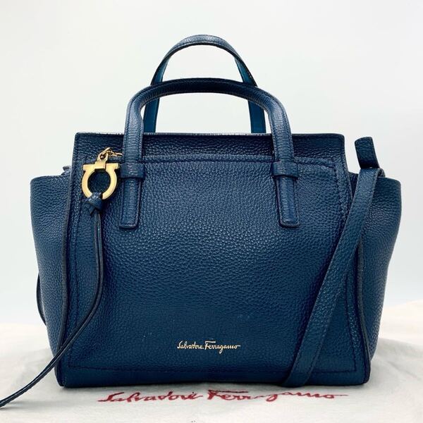 ferragamo サルヴァトーレ フェラガモ エイミー ガンチーニ 2way ショルダーバッグ 青