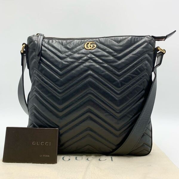 GUCCI グッチ GG マーモント ショルダーバッグ キルティング ブラック 黒 斜め掛けショルダー レディース メンズ