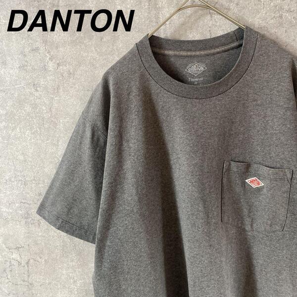 DANTON Tシャツ ポケット付 半袖 グレー M/Lサイズ メンズ