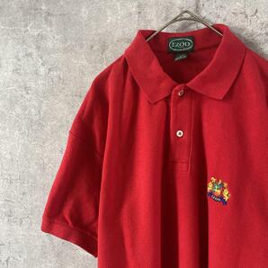 USA製 IZOD 90s ポロシャツ 半袖 鹿の子 赤 メンズMサイズ
