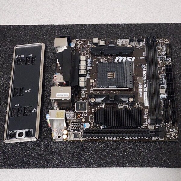 MSI B350I-S01 IOパネル付属 Socket AM4 Mini-ITXマザーボード RYZEN2000シリーズ対応 Bios 動作確認済 PCパーツ