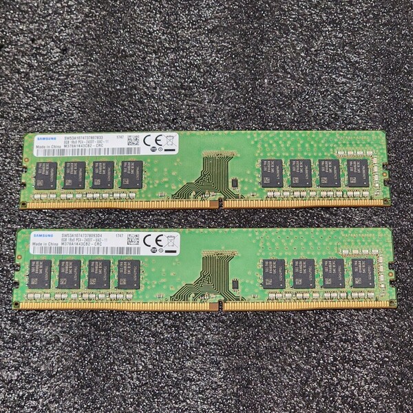 SAMSUNG DDR4-2400MHz 16GB (8GB×2枚キット) M378A1K43CB2-CRC 動作確認済み デスクトップ用 PCメモリ