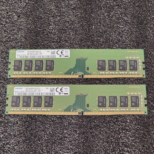 SAMSUNG DDR4-2666MHz 16GB (8GB×2枚キット) M378A1K43CB2-CTD 動作確認済み デスクトップ用 PCメモリ