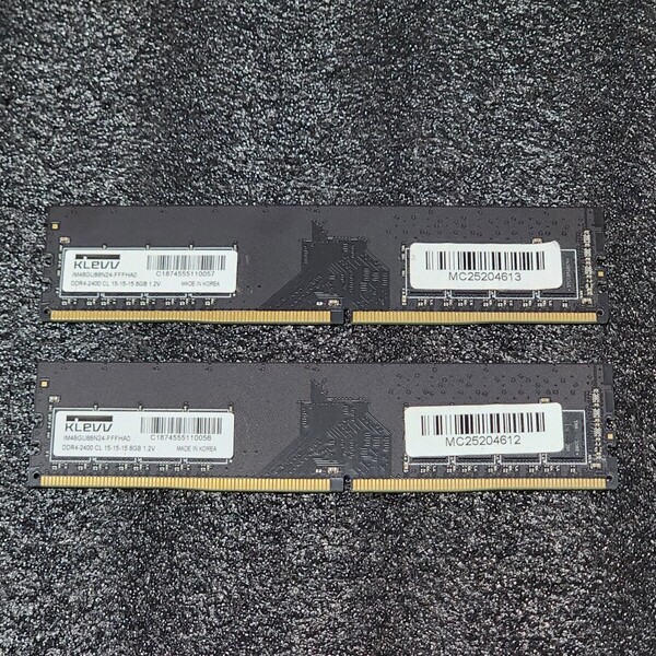 KLEVV DDR4-2400MHz 16GB (8GB×2枚キット) IM48GU88N24-FFFHA0 動作確認済み デスクトップ用 PCメモリ